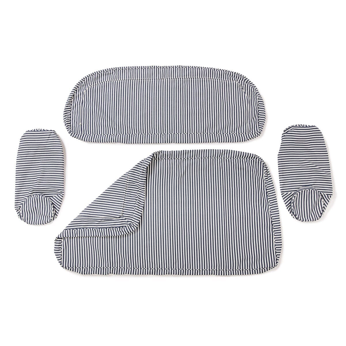 The Al Fresco Love Seat Cushion Cover Set - Lauren's Navy Stripe Al Fresco Love Seat Cushion Set Business & Pleasure Co.