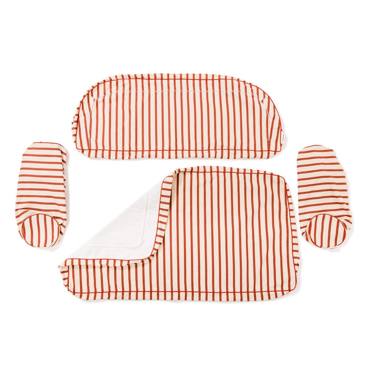 The Al Fresco Love Seat Slip Cover Set - Monaco Le Sirenuse Stripe Al Fresco Love Seat Slip Cover Set Business & Pleasure Co.