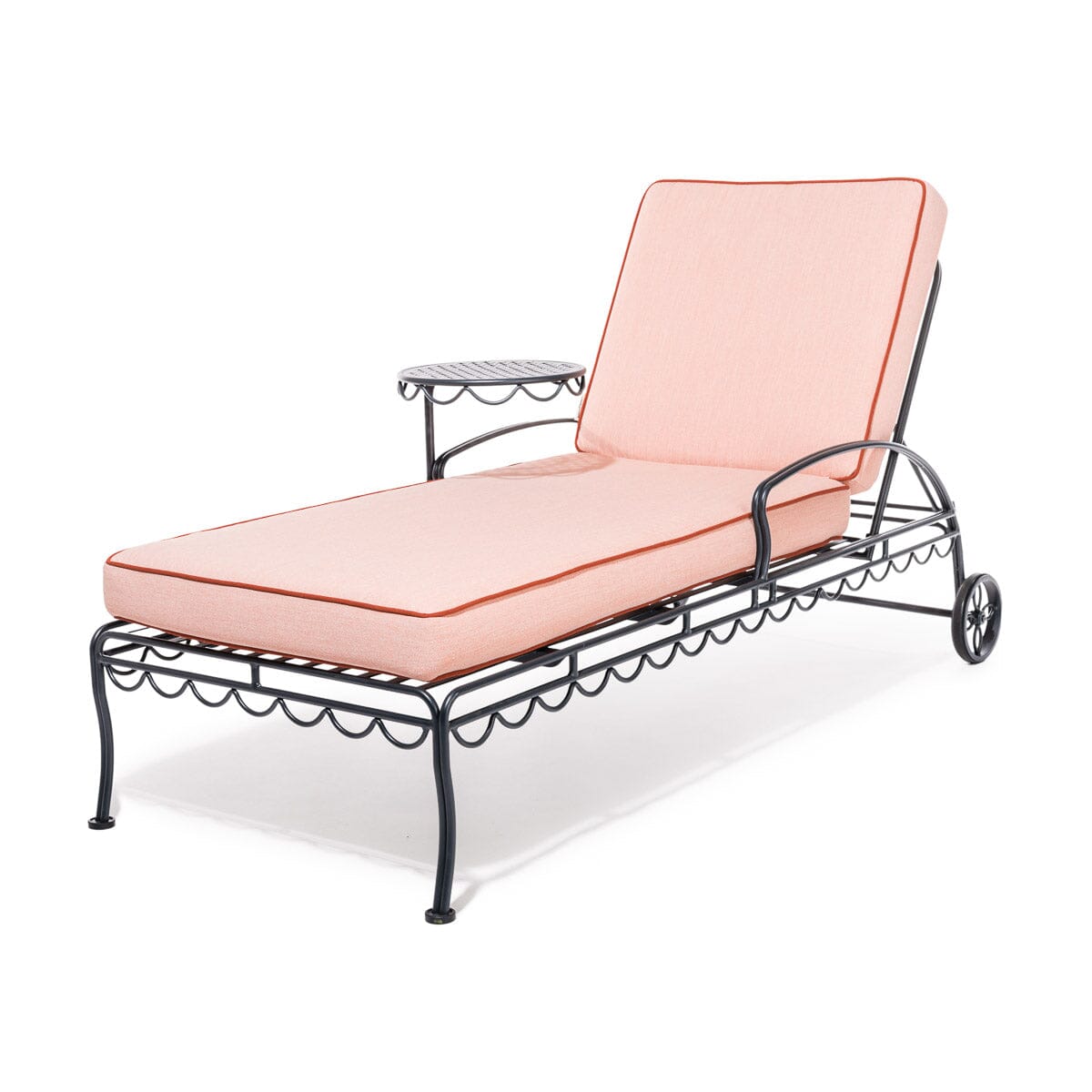 The Al Fresco Sun Lounger in Rivie Pink | Vintage Black Frame Al Fresco Sun Lounger Kit Business & Pleasure Co.