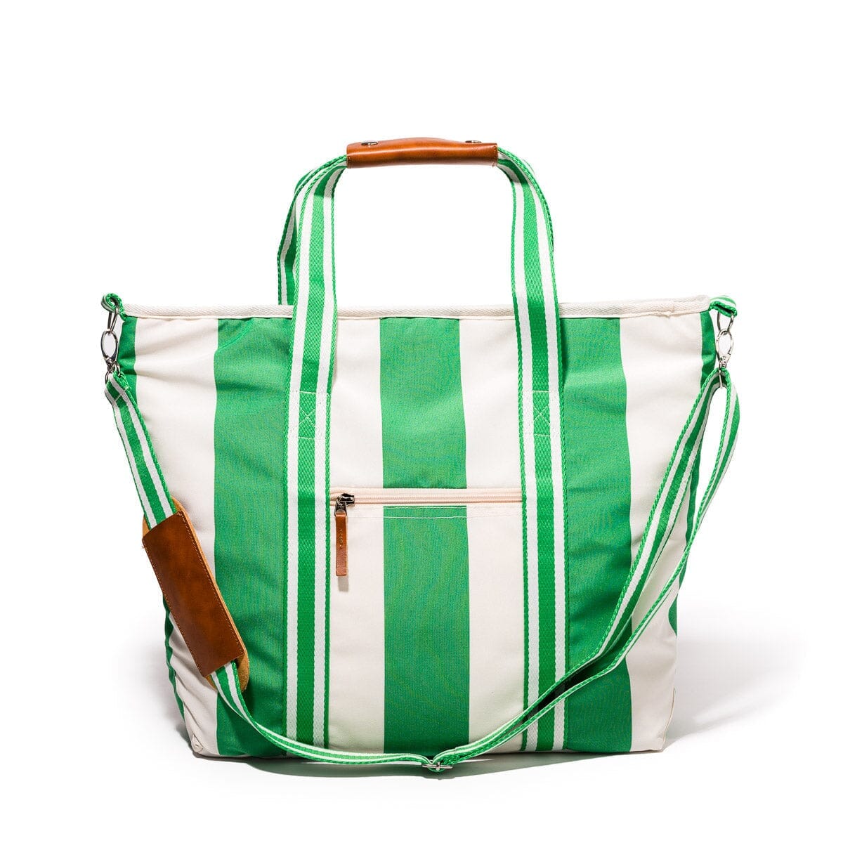 The Cooler Tote Bag - Crew Canyon Green Stripe Cooler Tote Business & Pleasure Co.