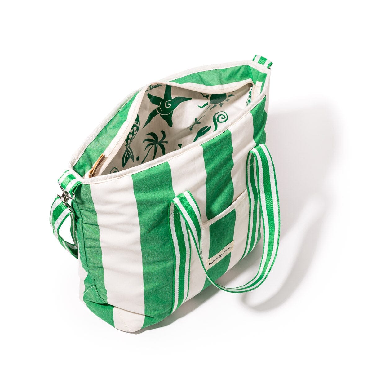 The Cooler Tote Bag - Crew Canyon Green Stripe Cooler Tote Business & Pleasure Co.
