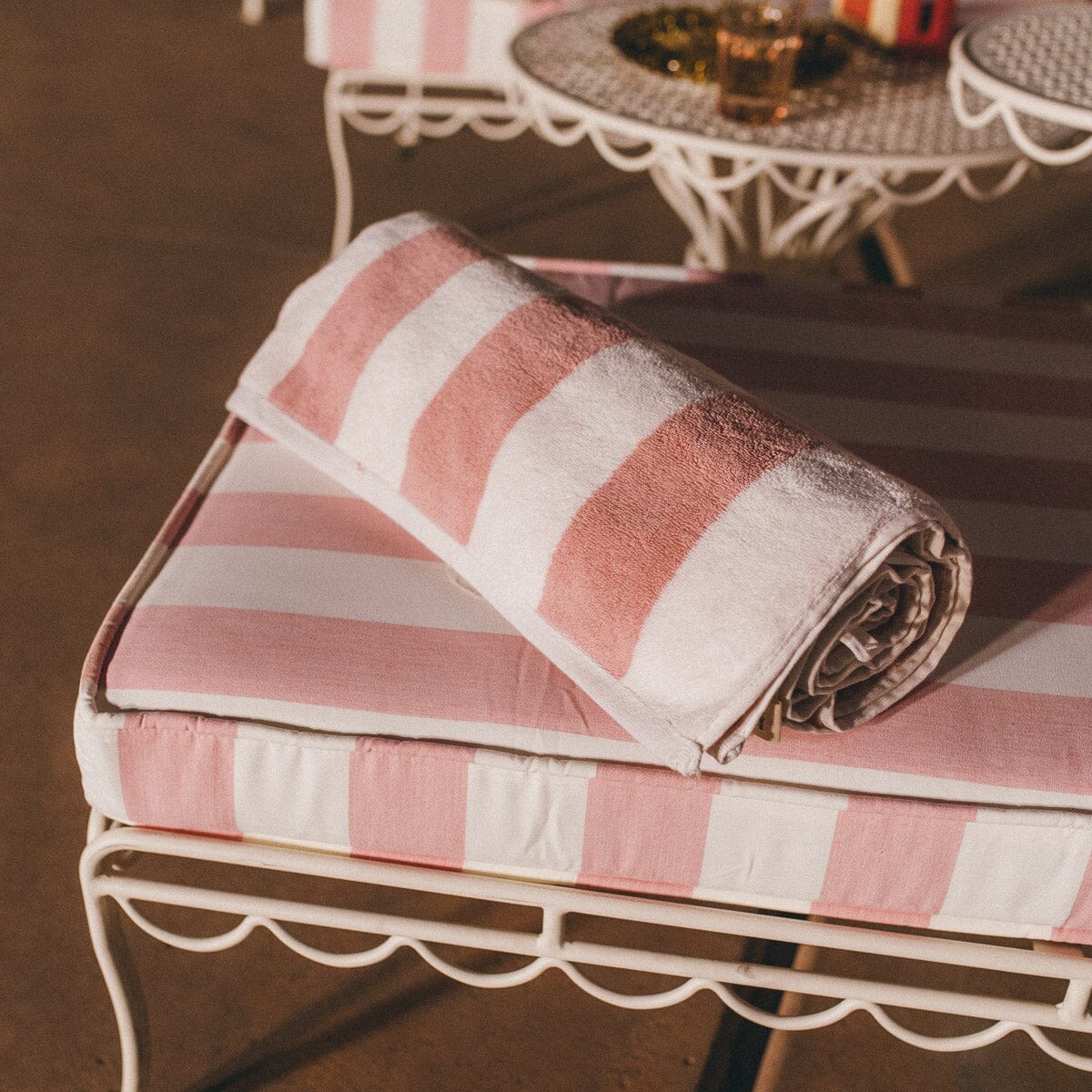 The Beach Towel - Crew Pink Stripe Beach Towel Business & Pleasure Co Aus