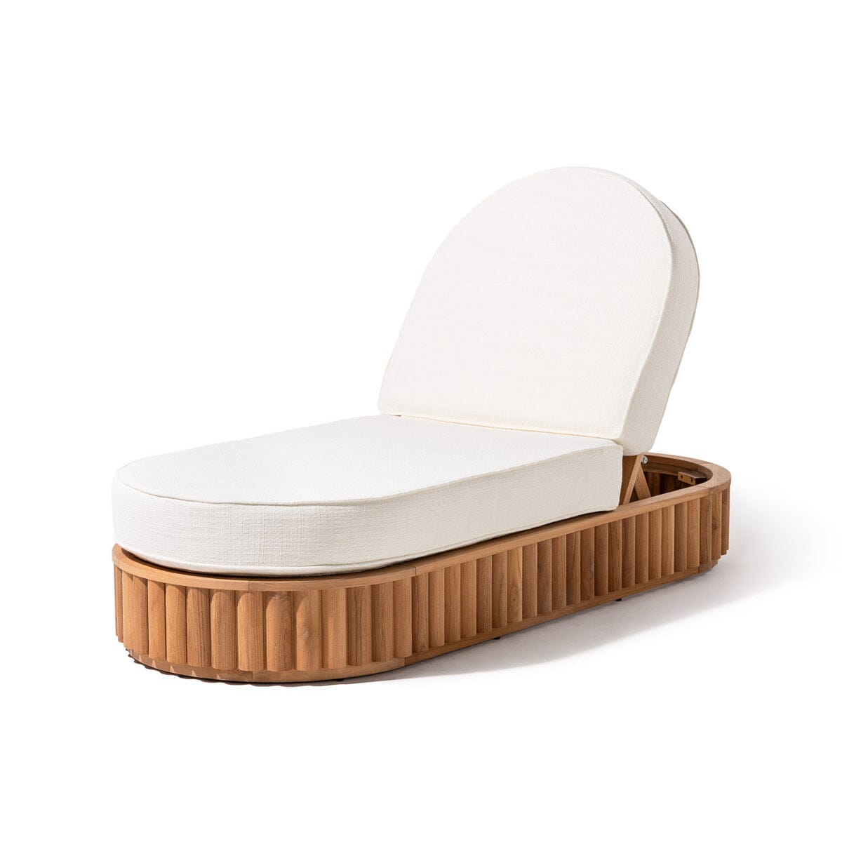 Product image of Daisy Sun Lounger Kit - Teakwood & Boucle Antique White Daisy Sun Lounger Kit Business & Pleasure Co Aus