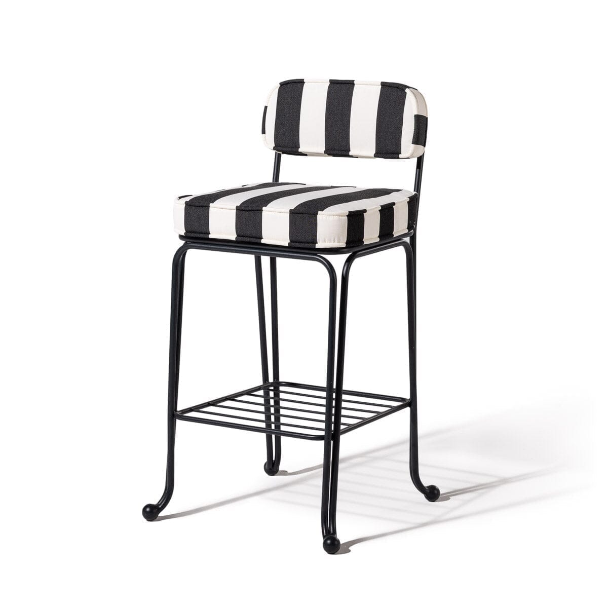 Product image of Waterhouse Bistro Stool in Crew Vintage Black Stripe | Vintage Black Frame Waterhouse Bistro Stool Kit Business & Pleasure Co Aus