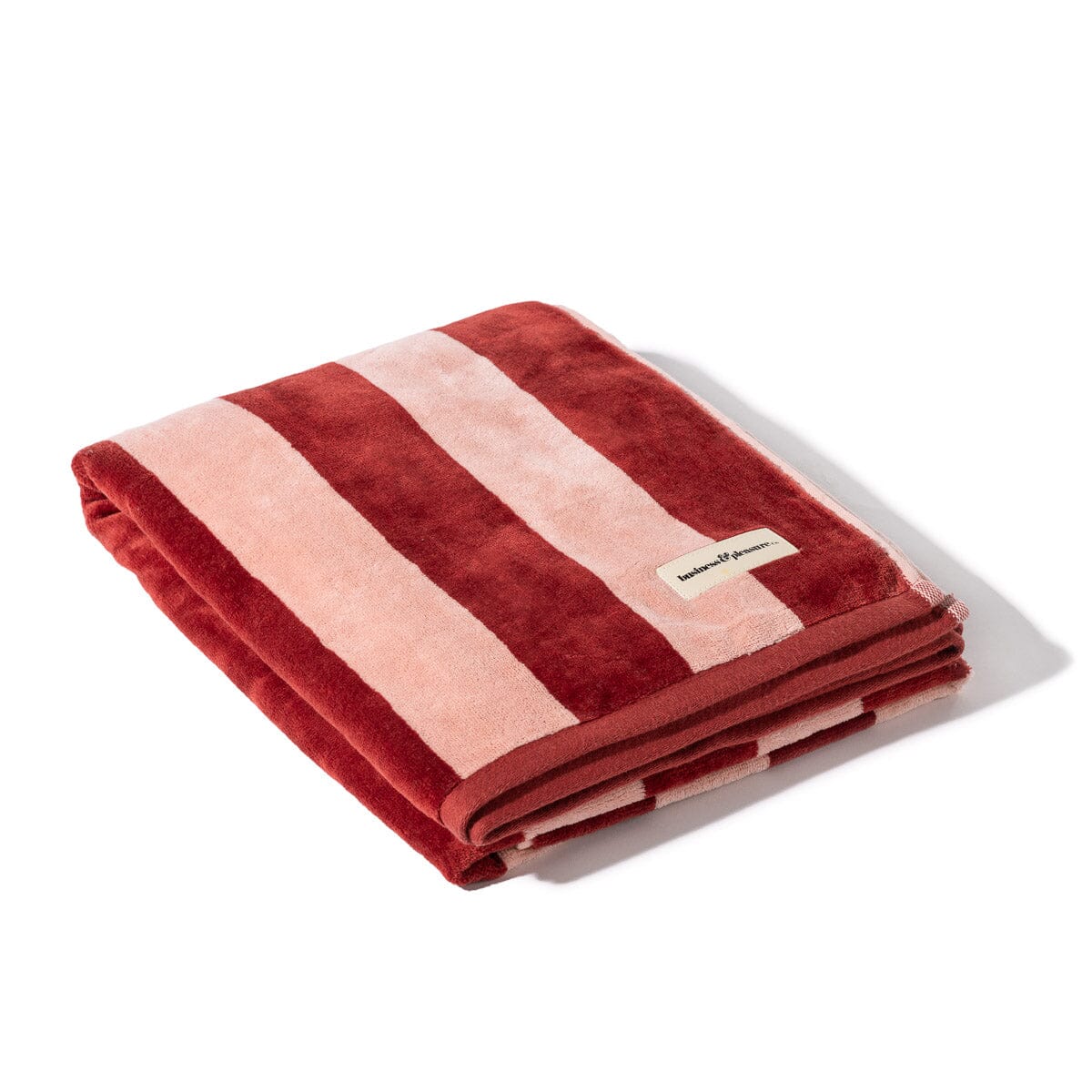 The Beach Towel - Terry Terracotta Stripe Beach Towel Business & Pleasure Co Aus