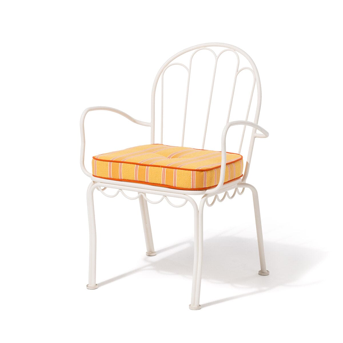 Product image of The Al Fresco Dining Chair in Bistro Papaya Stripe | Antique White Frame Al Fresco Dining Chair Business & Pleasure Co Aus