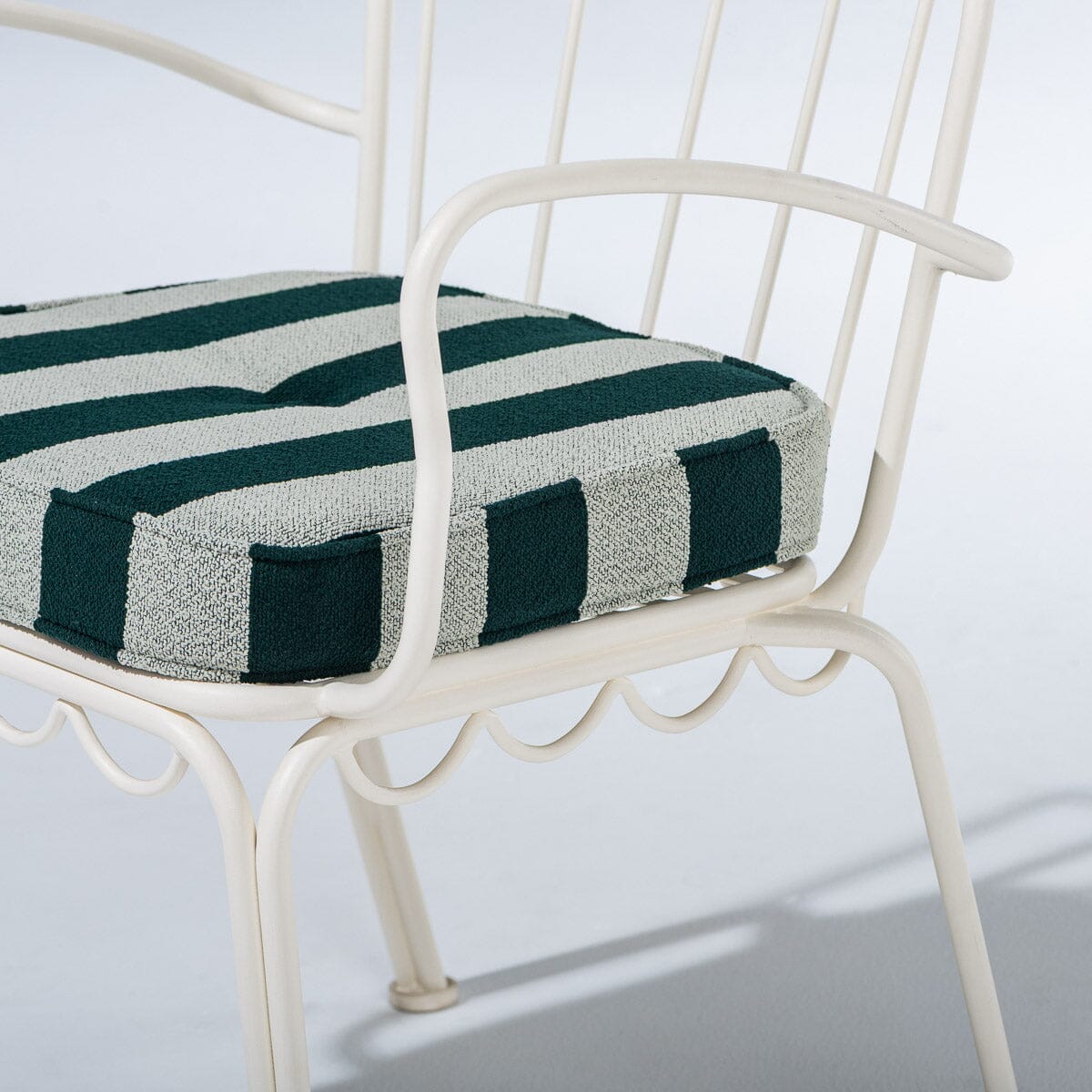 The Al Fresco Dining Chair in Terry Green Stripe | Antique White Frame Al Fresco Dining Chair Business & Pleasure Co Aus