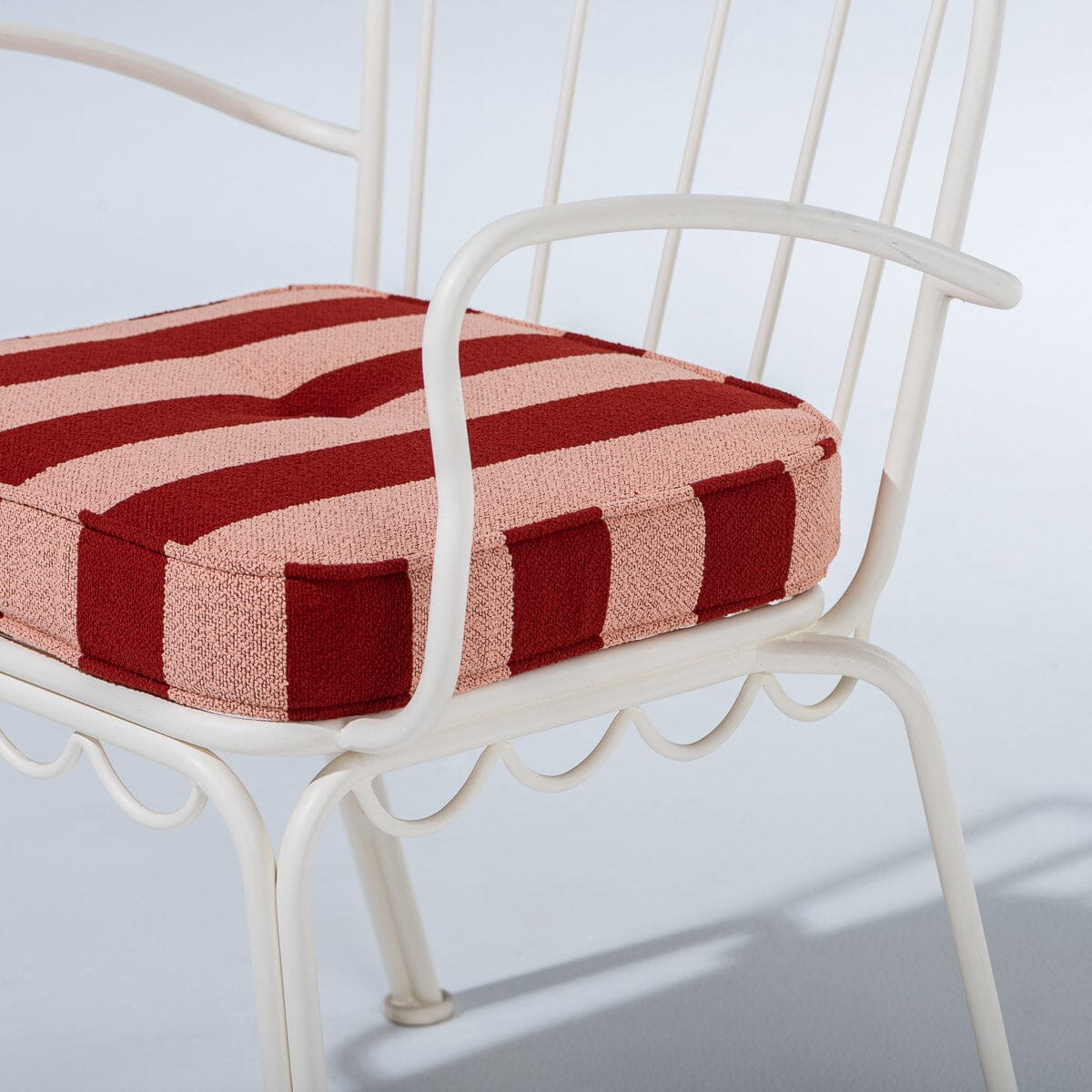 The Al Fresco Dining Chair in Terry Terracotta Stripe | Antique White Frame Al Fresco Dining Chair Business & Pleasure Co Aus