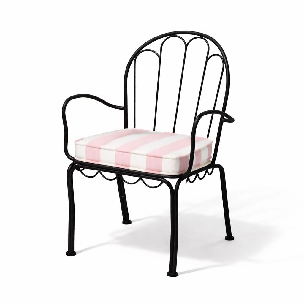 Product image of Al Fresco Dining Chair in Crew Pink Stripe | Vintage Black Frame Al Fresco Dining Chair Business & Pleasure Co Aus