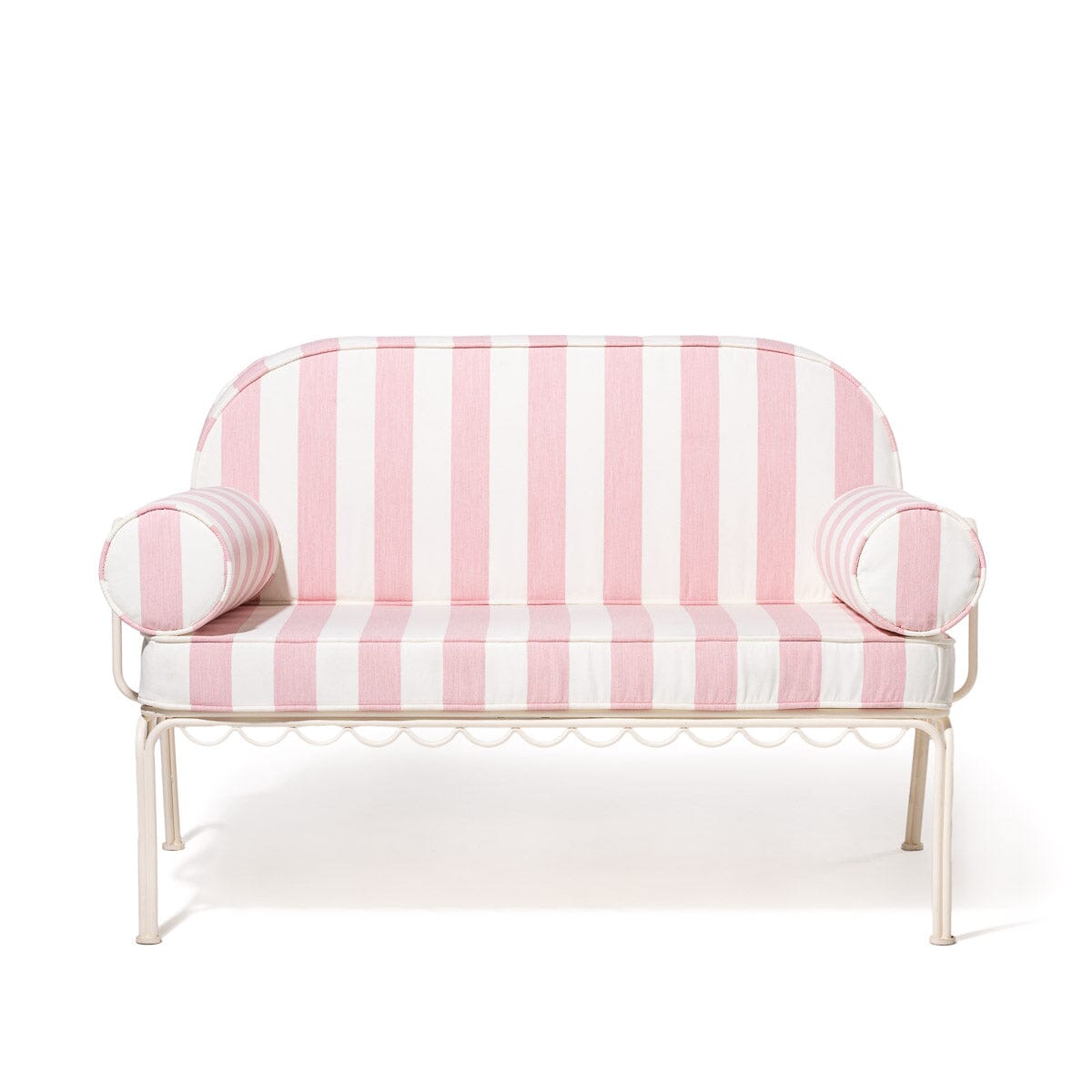 Product image of The Al Fresco Love Seat Antique White & Crew Pink Stripe Al Fresco Love Seat Kit Business & Pleasure Co Aus