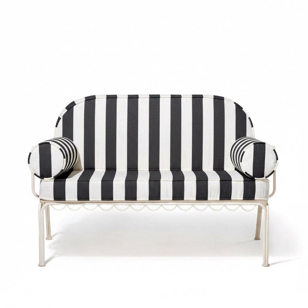 Product image of The Al Fresco Love Seat Antique White & Crew Vintage Black Stripe Al Fresco Love Seat Kit Business & Pleasure Co Aus