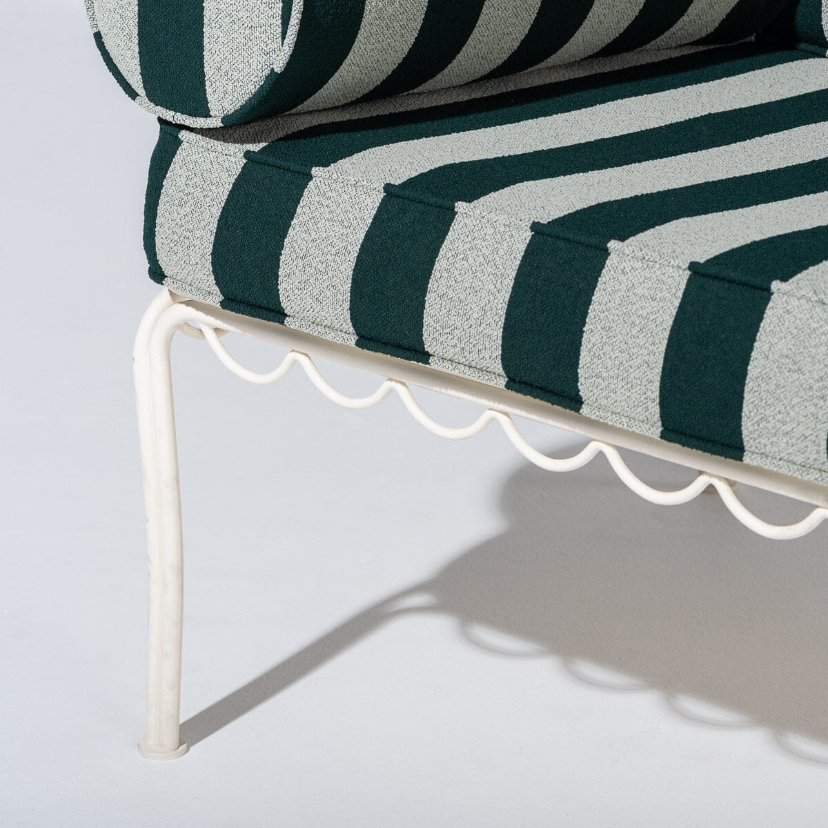 The Al Fresco Love Seat Antique White & Terry Green Stripe Al Fresco Love Seat Kit Business & Pleasure Co Aus