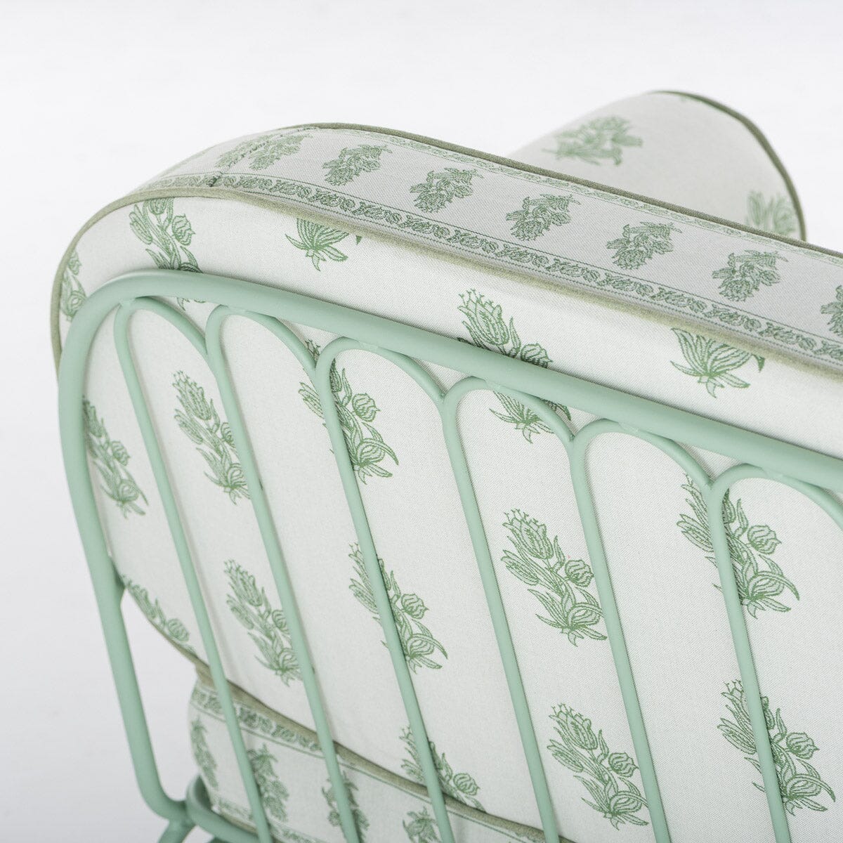 The Al Fresco Sofa by Amanda Lindroth in Jaipur Green | Sage Green Frame Al Fresco Sofa Kit B&P by Amanda Lindroth