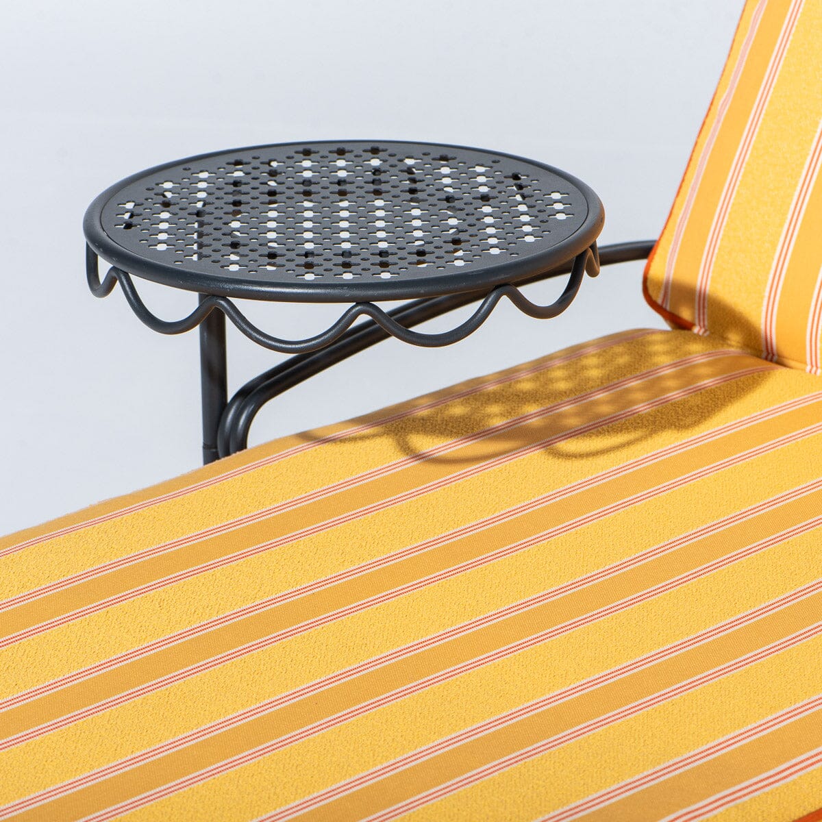 The Al Fresco Sun Lounger in Bistro Papaya Stripe | Vintage Black Frame Al Fresco Sun Lounger Kit Business & Pleasure Co Aus