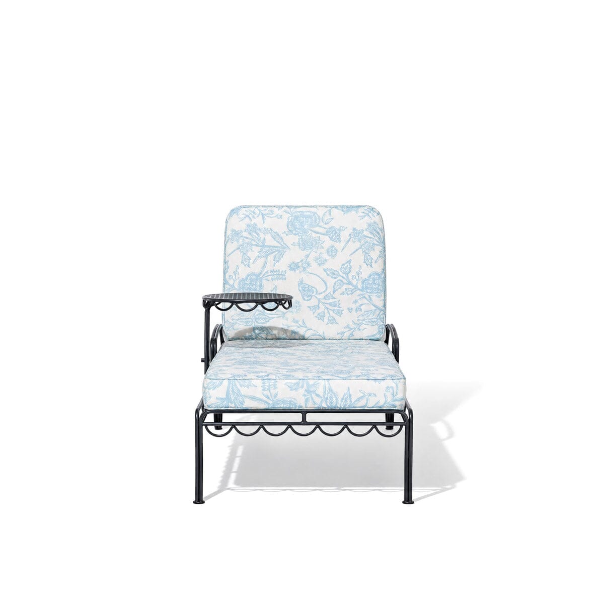 The Al Fresco Sun Lounger in Hanalai Bay Blue Jacquard | Vintage Black Frame Al Fresco Sun Lounger Kit Business & Pleasure Co Aus