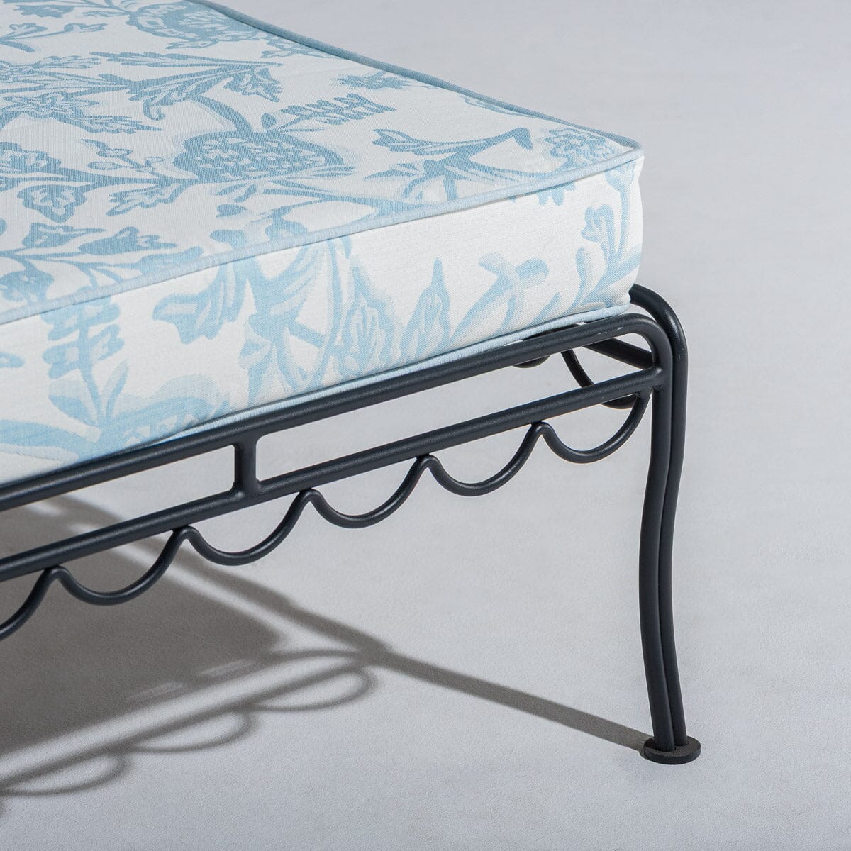 The Al Fresco Sun Lounger in Hanalai Bay Blue Jacquard | Vintage Black Frame Al Fresco Sun Lounger Kit Business & Pleasure Co Aus