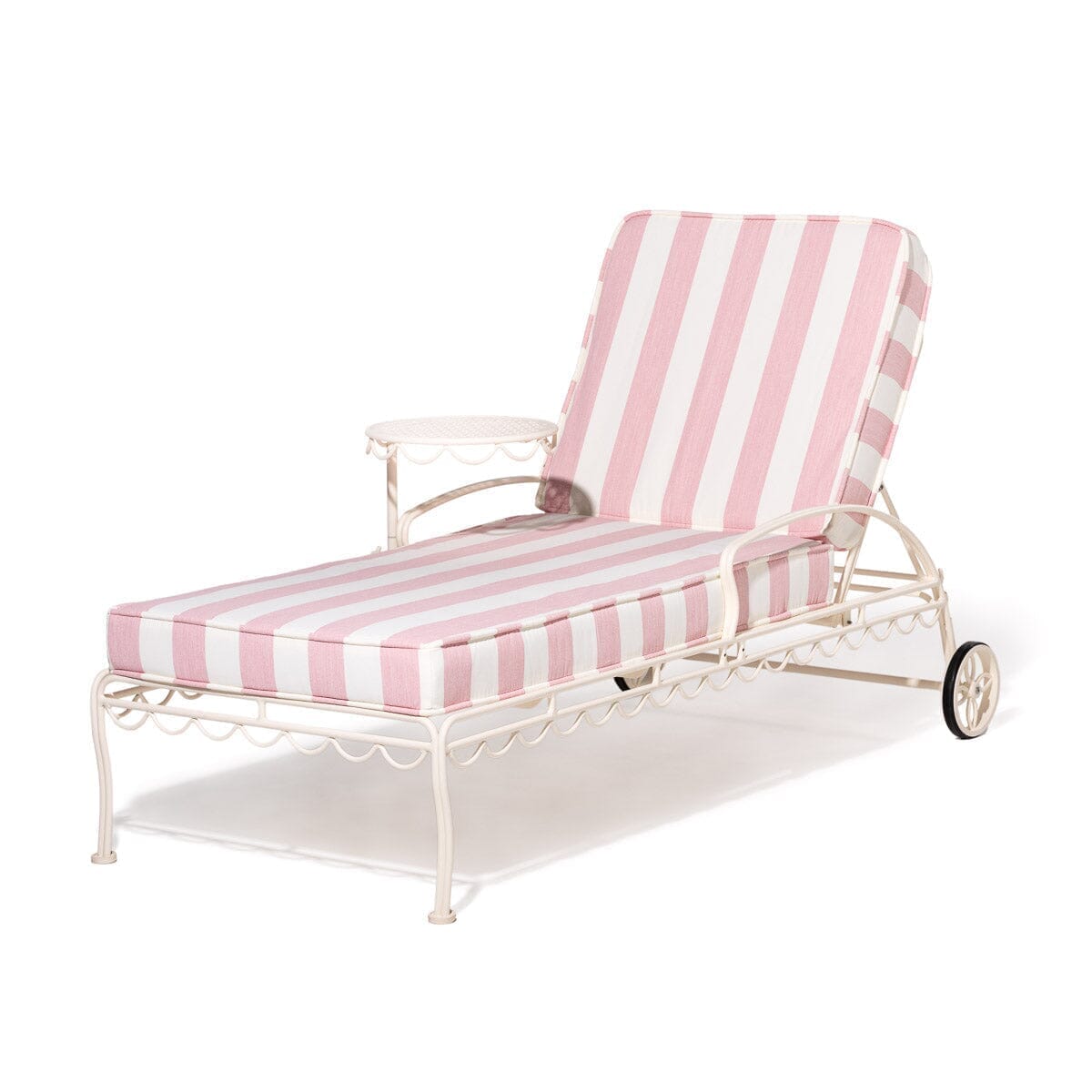 Product image of The Al Fresco Sun Lounger in Crew Pink Stripe | Antique White Frame Al Fresco Sun Lounger Kit Business & Pleasure Co Aus