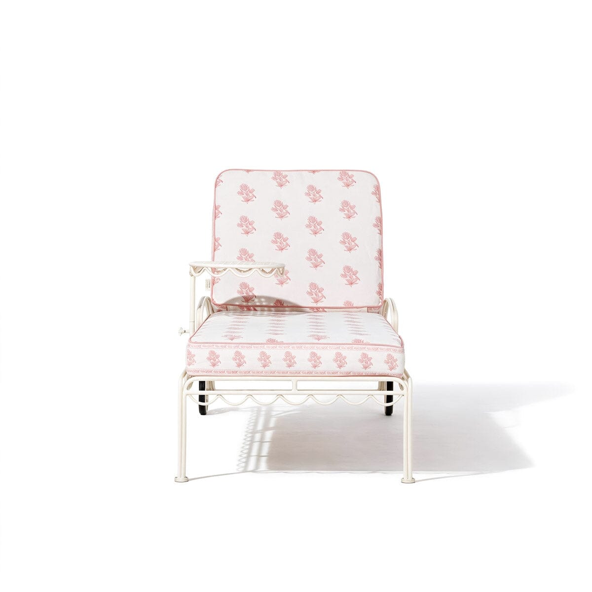 The Al Fresco Sun Lounger by Amanda Lindroth in Jaipur Pink | Antique White Frame Al Fresco Sun Lounger Kit B&P by Amanda Lindroth