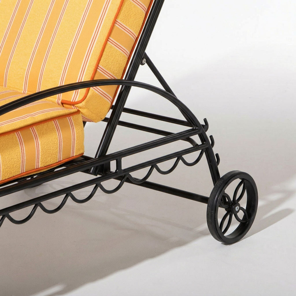 The Al Fresco Sun Lounger in Bistro Papaya Stripe | Vintage Black Frame Al Fresco Sun Lounger Kit Business & Pleasure Co Aus