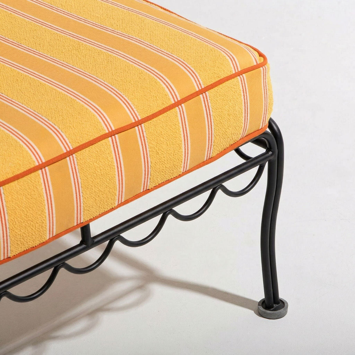 The Al Fresco Sun Lounger in Bistro Papaya Stripe | Vintage Black Frame Al Fresco Sun Lounger Kit Business & Pleasure Co Aus