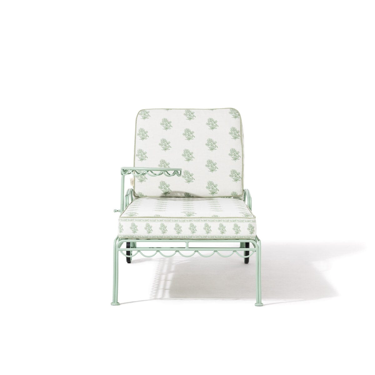 The Al Fresco Sun Lounger by Amanda Lindroth in Jaipur Green | Sage Green Frame Al Fresco Sun Lounger Kit B&P by Amanda Lindroth