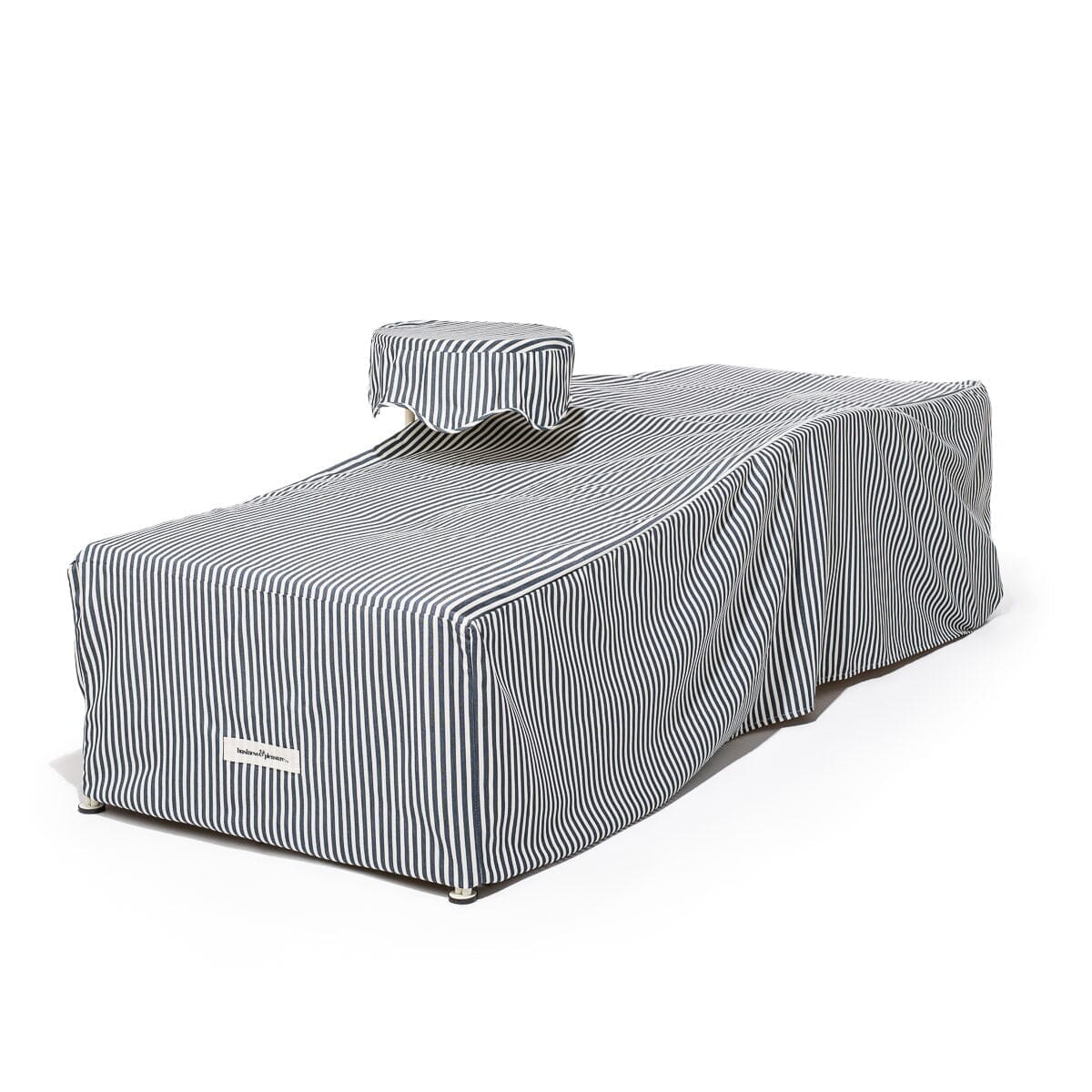 Product image of The Al Fresco Sun Lounger Cover - Lauren's Navy Stripe Al Fresco Sun Lounger Covers Business & Pleasure Co.