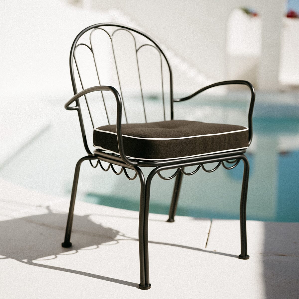 The Al Fresco Dining Chair in Rivie Black | Vintage Black Frame Al Fresco Dining Chair Business & Pleasure Co Aus