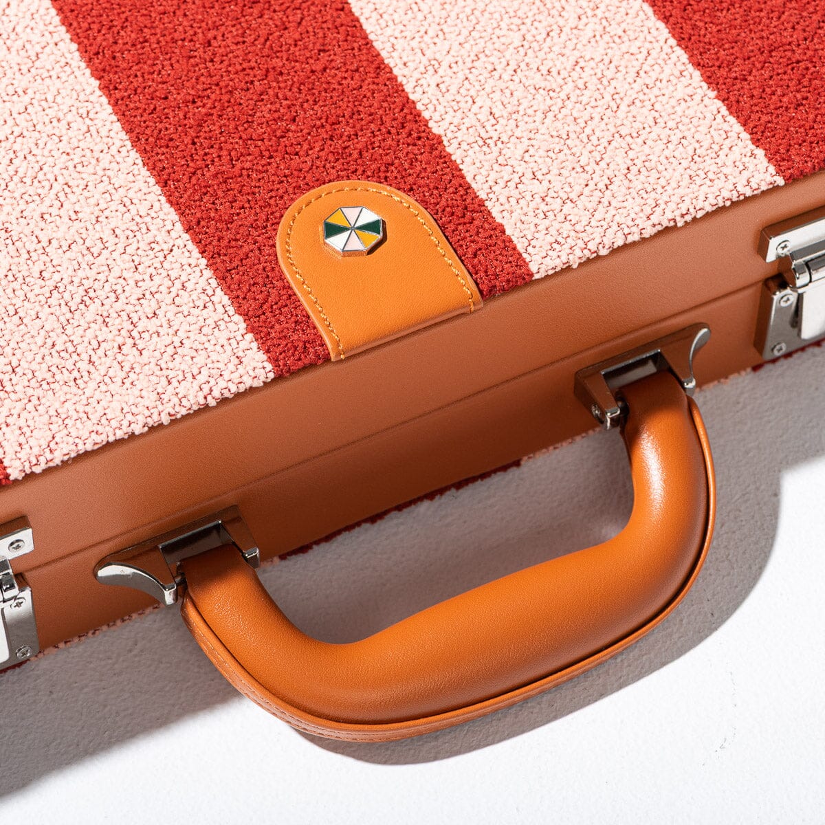 The Backgammon Set - Terry Terracotta Stripe Backgammon Set Business & Pleasure Co Aus