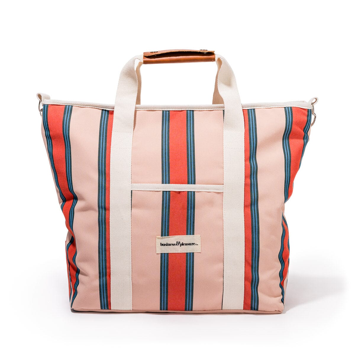 The Cooler Tote Bag - Bistro Dusty Pink Stripe Cooler Tote Business & Pleasure Co Aus 