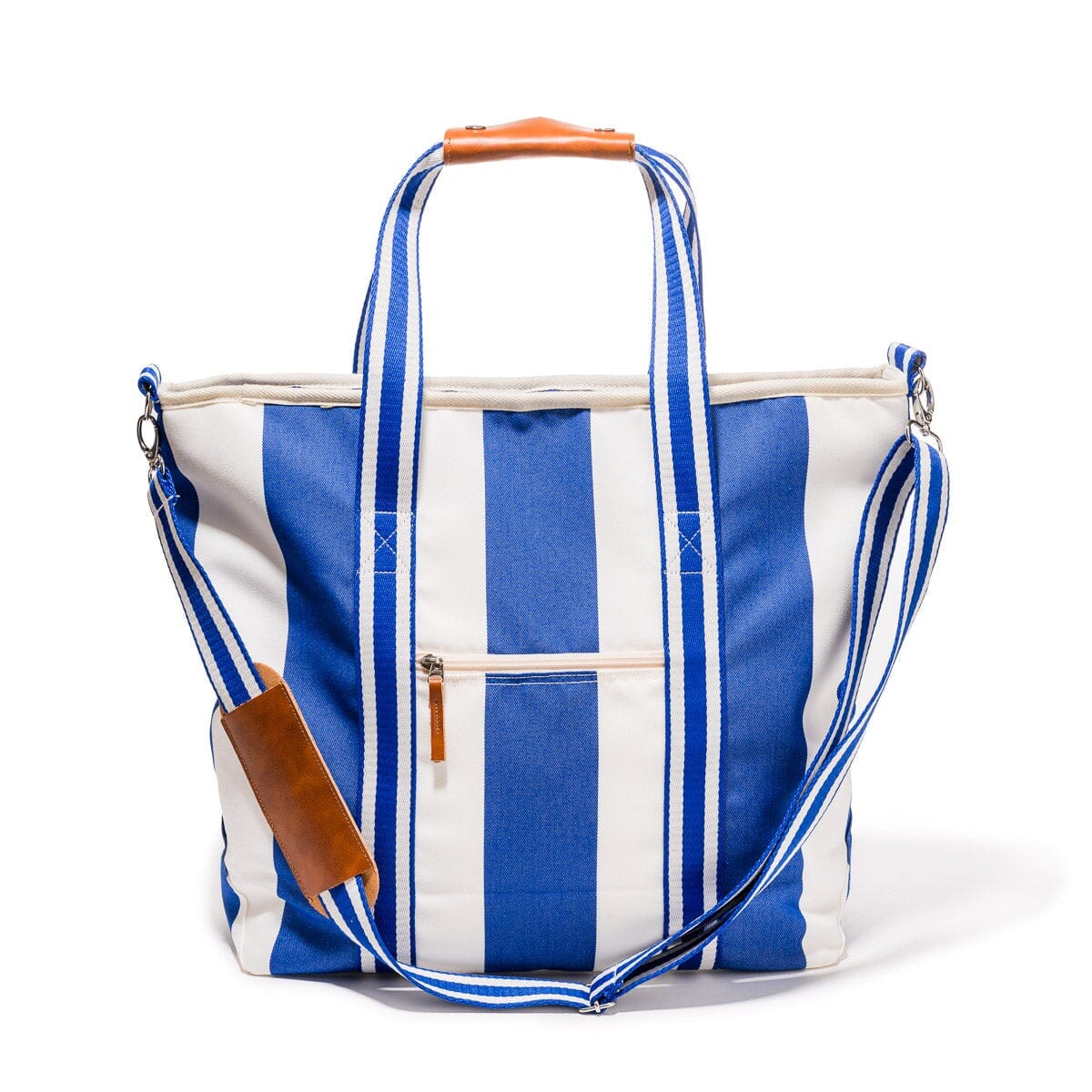 The Cooler Tote Bag - Crew Mediterranean Blue Stripe Cooler Tote Business & Pleasure Co.