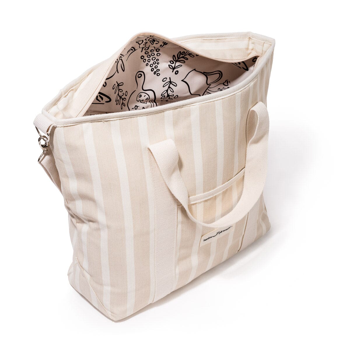 The Cooler Tote Bag - Monaco Natural Stripe Cooler Tote Business & Pleasure Co Aus