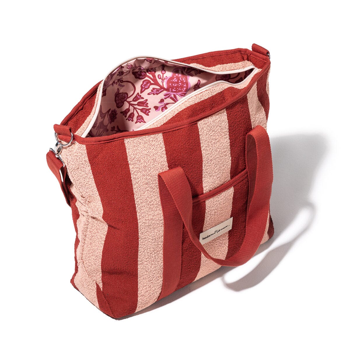 The Cooler Tote Bag - Terry Terracotta Stripe Cooler Tote Business & Pleasure Co Aus