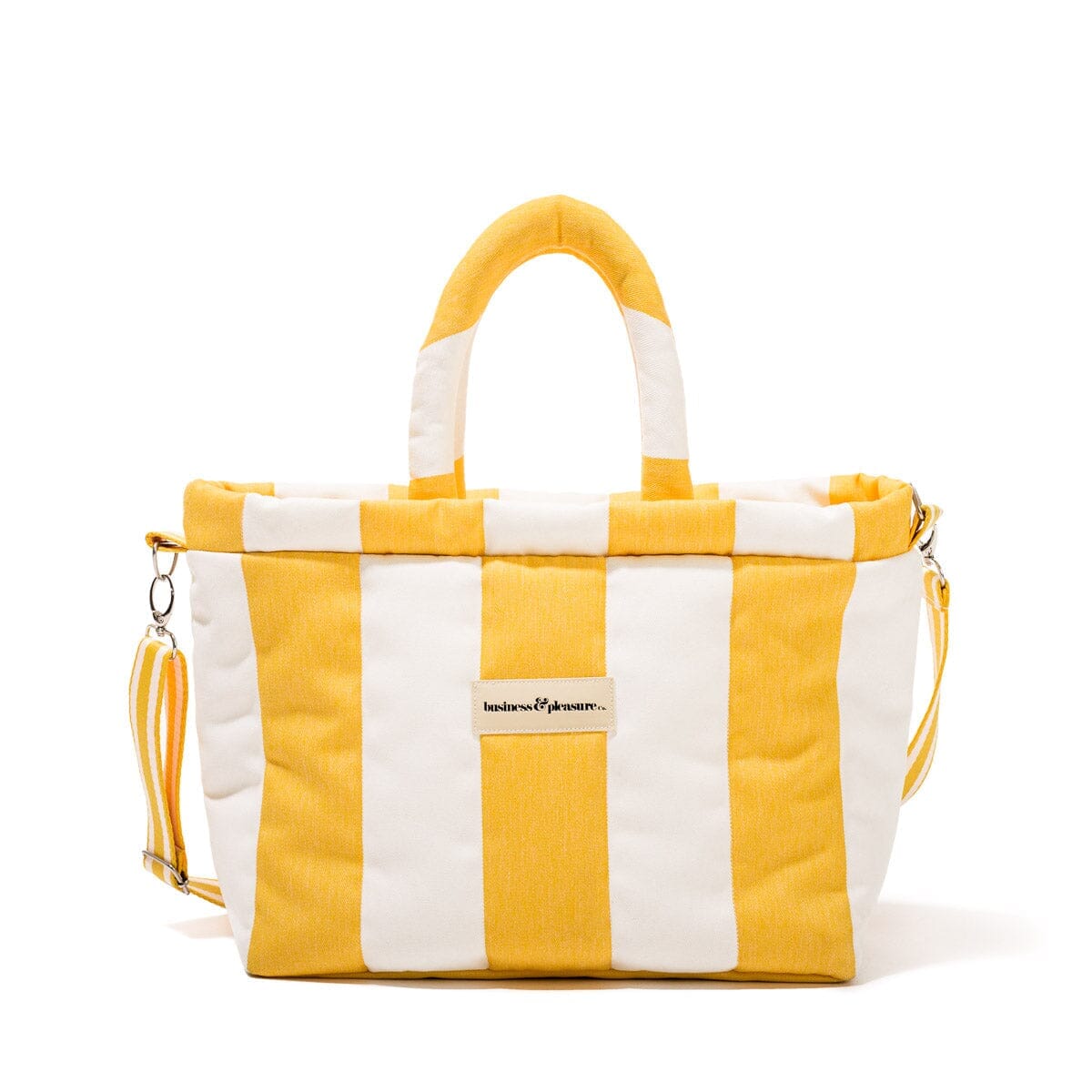 The Cloud Cooler Tote Bag - Crew Mimosa Yellow Stripe Cloud Cooler Tote Bag Business & Pleasure Co.