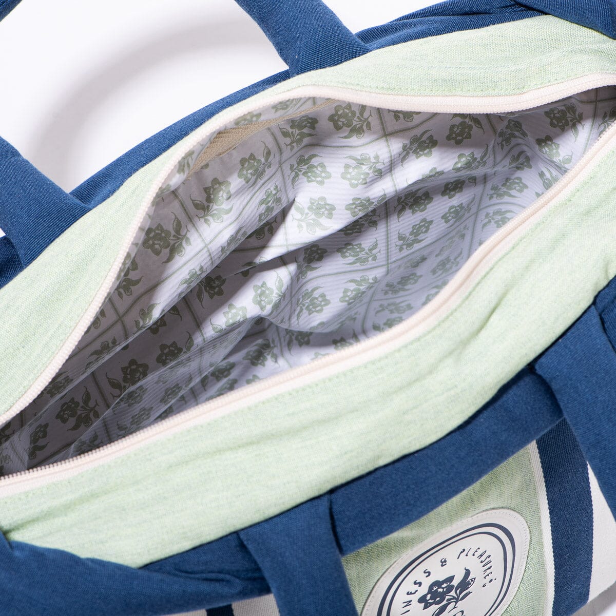 The Cloud Cooler Tote Bag x Julia Berolzheimer in Green Stripes Cloud Cooler Tote Bag B&P Co. x Julia Berolzheimer
