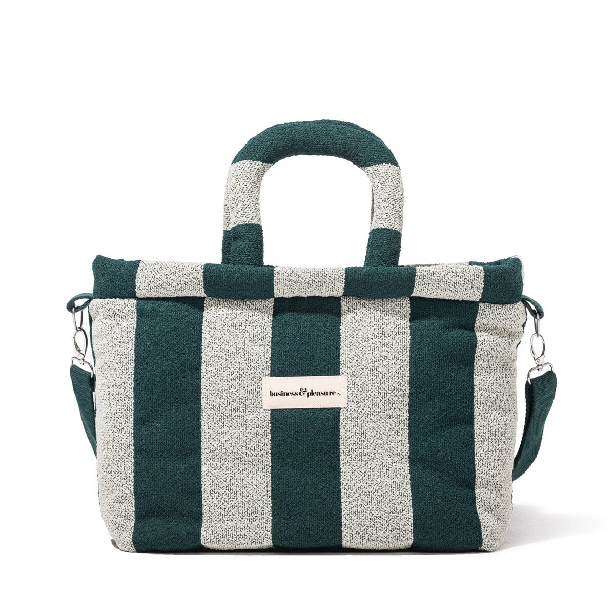 The Cloud Cooler Tote Bag - Terry Green Stripe Cloud Cooler Tote Bag Business & Pleasure Co Aus