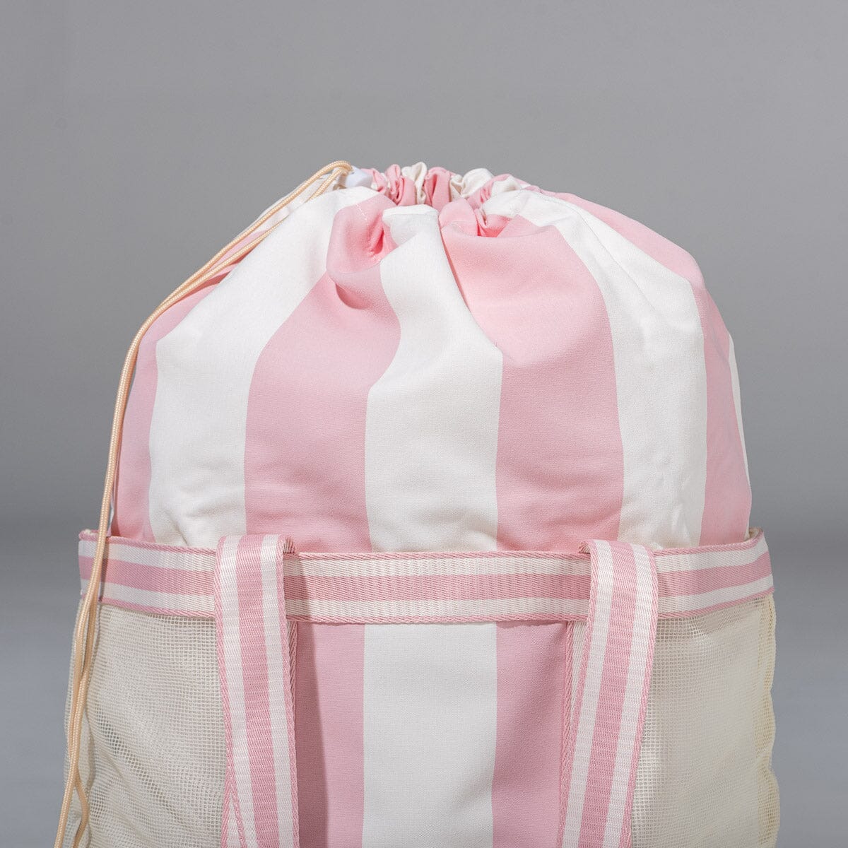The Mesh Beach Bag - Crew Pink Stripe Mesh Beach Bag Business & Pleasure Co Aus