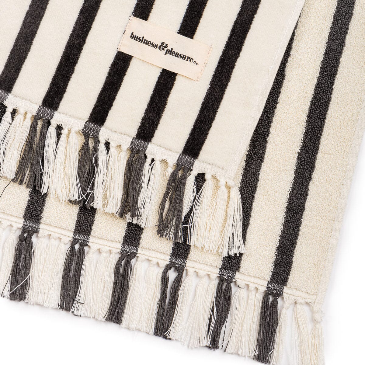 The Beach Towel - Monaco Black Stripe Beach Towel Business & Pleasure Co Aus
