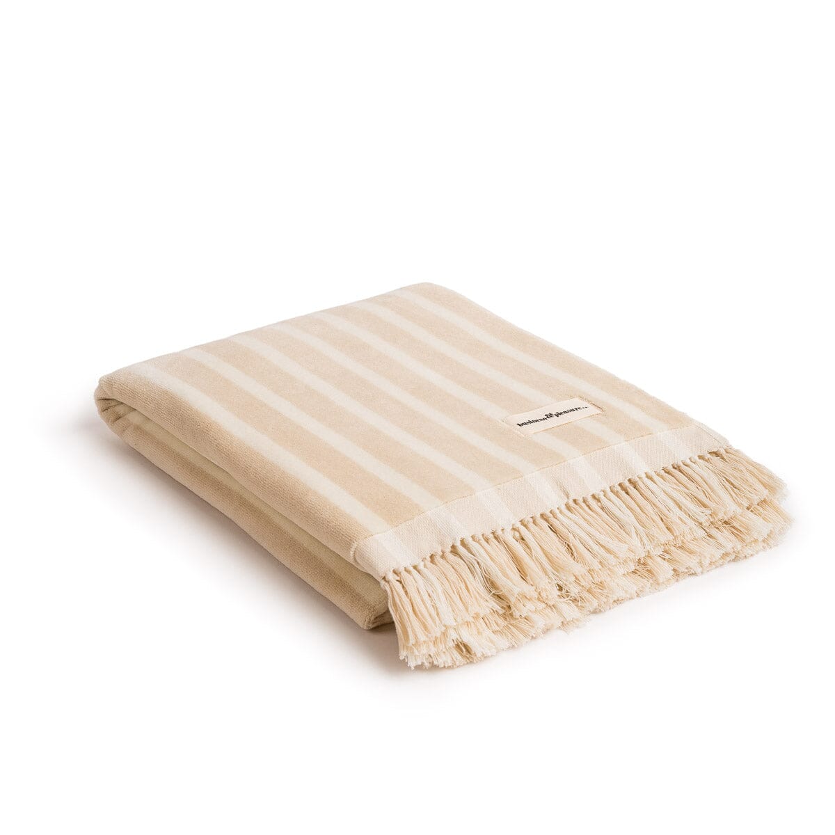 The Beach Towel - Monaco Natural Stripe Beach Towel Business & Pleasure Co Aus
