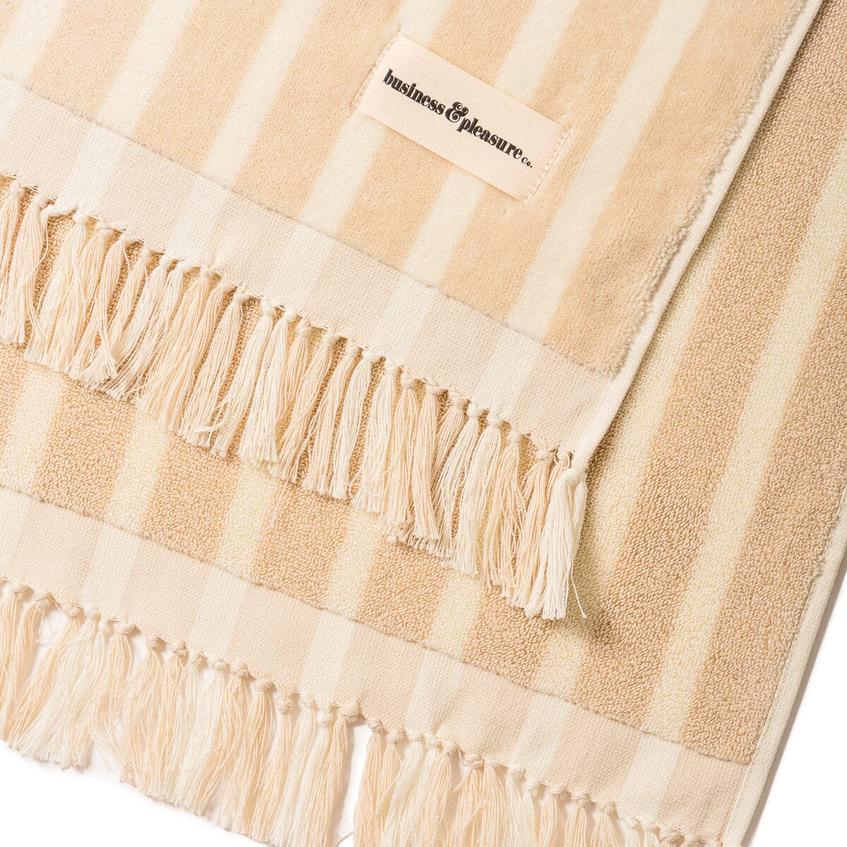 The Beach Towel - Monaco Natural Stripe Beach Towel Business & Pleasure Co Aus