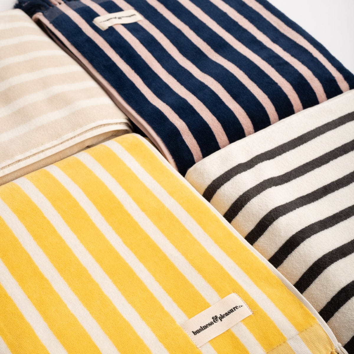 The Beach Towel - Monaco Natural Stripe Beach Towel Business & Pleasure Co Aus