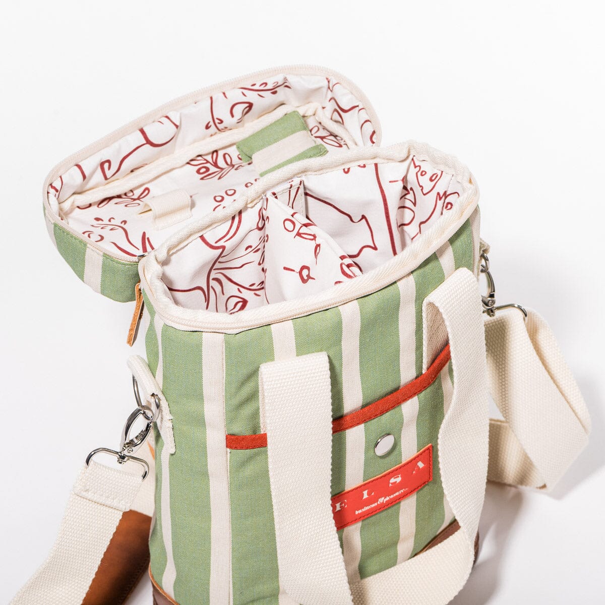 The Wine Cooler Tote Bag - Elsa Stripe Wine Cooler Tote Bag Business & Pleasure Co Aus