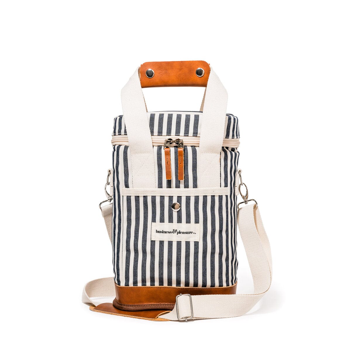 The Wine Cooler Tote Bag Laurens Navy Stripe Business