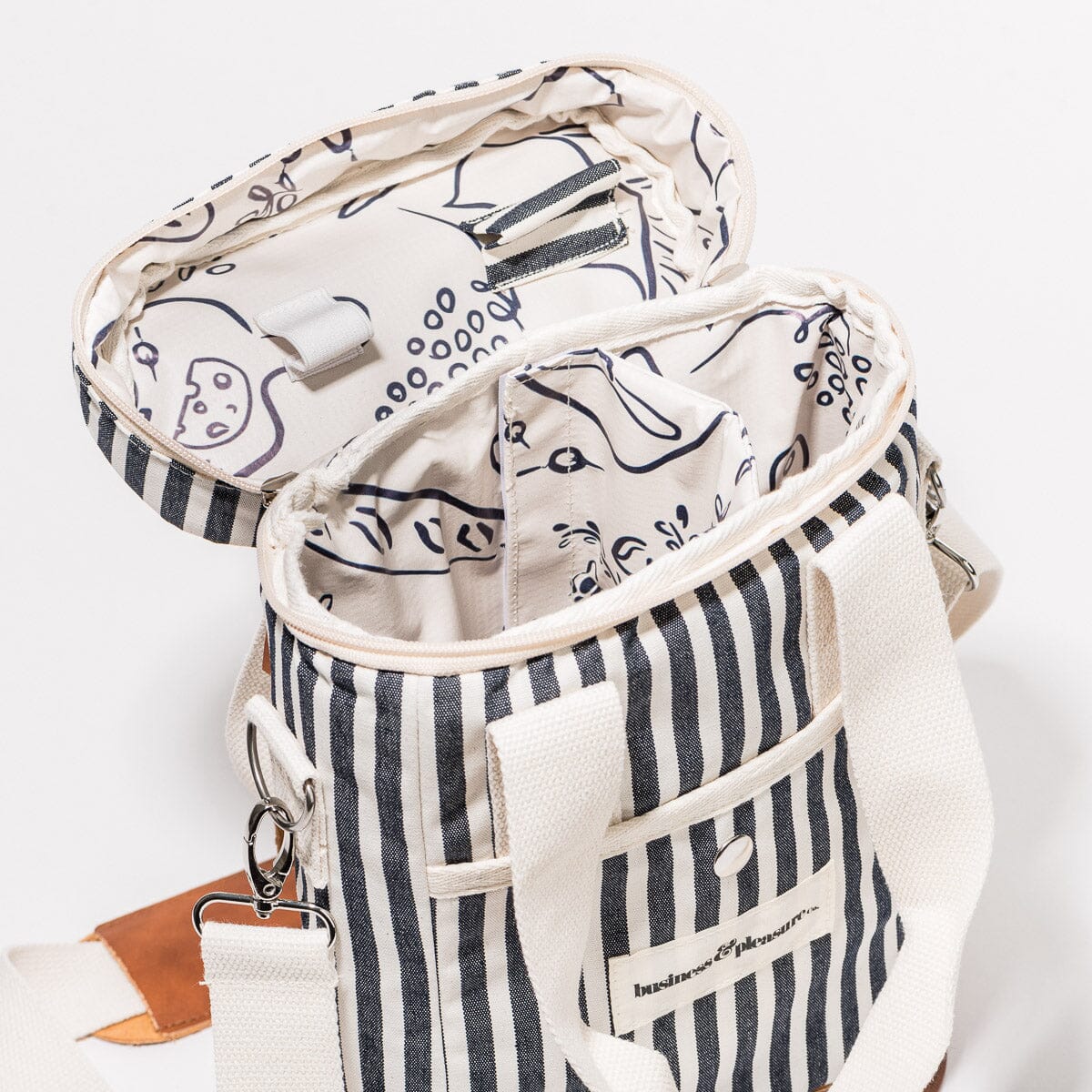 The Wine Cooler Tote Bag - Laurens Navy Stripe Wine Cooler Tote Bag Business & Pleasure Co Aus