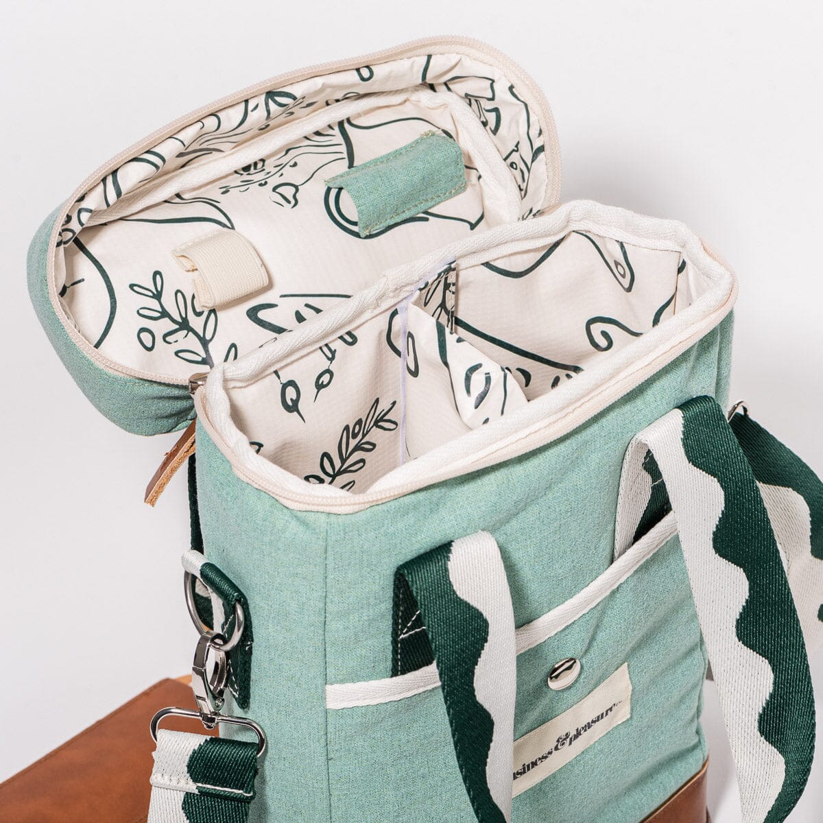The Wine Cooler Tote Bag - Rivie Green Wine Cooler Tote Bag Business & Pleasure Co Aus