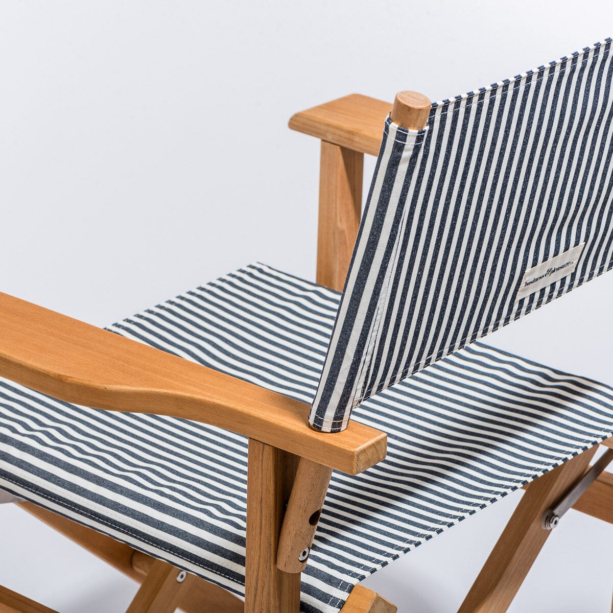 The Directors Chair - Table Height - Lauren's Navy Stripe Directors Chair Businessandpleasureco.com.au