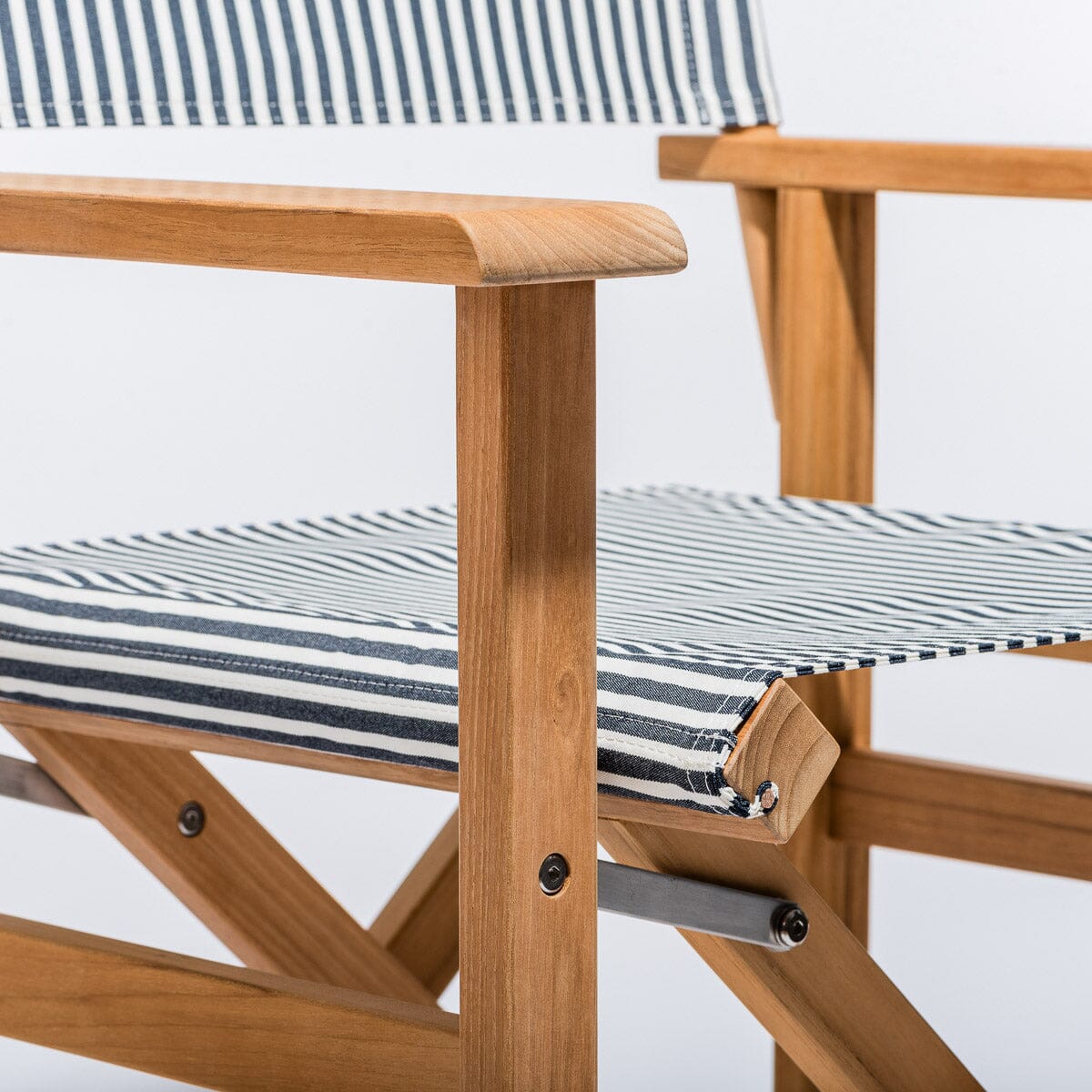 The Directors Chair - Table Height - Lauren's Navy Stripe Directors Chair Businessandpleasureco.com.au