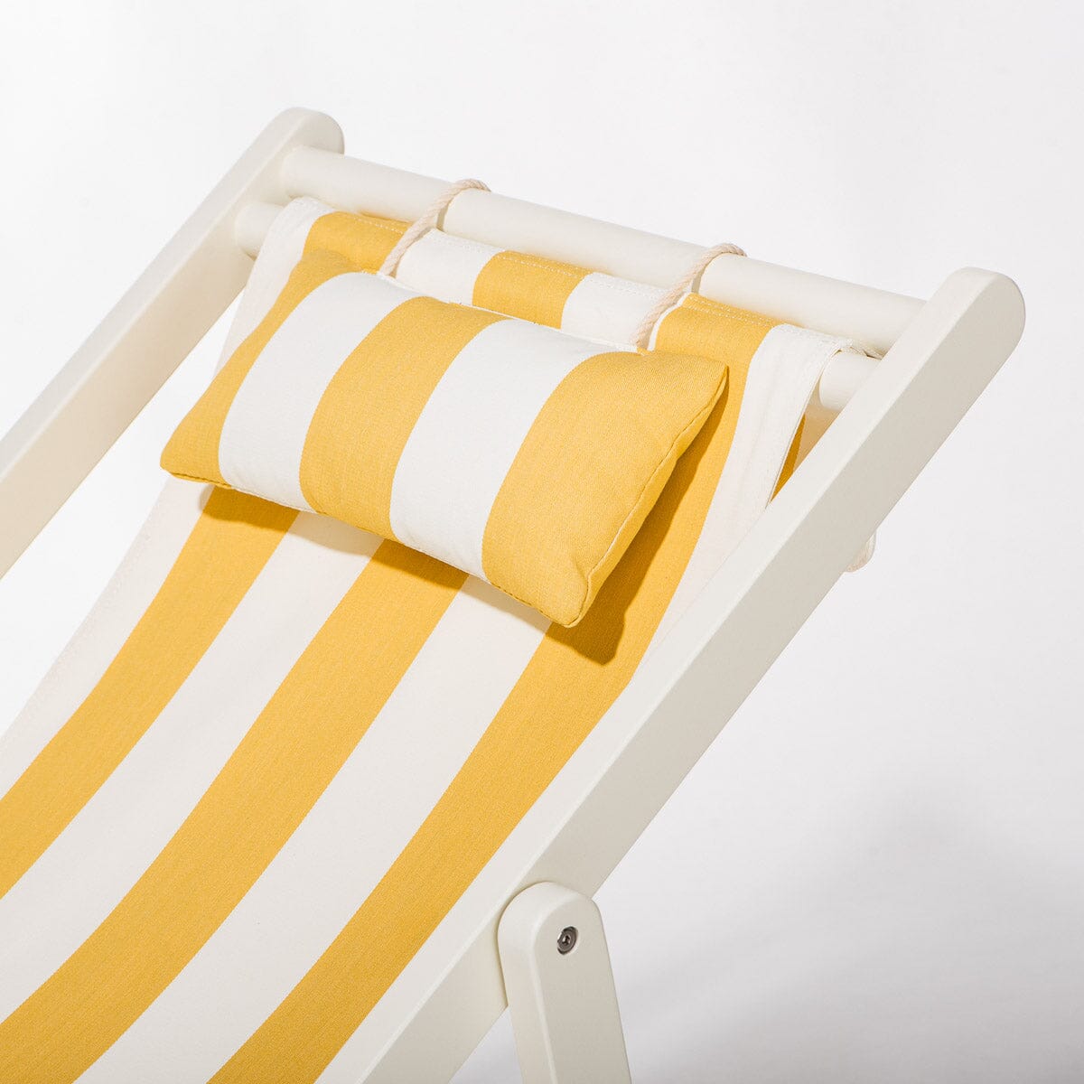 The Sling Chair - Acacia White - Crew Mimosa Yellow Stripe Sling Chair Business & Pleasure Co.