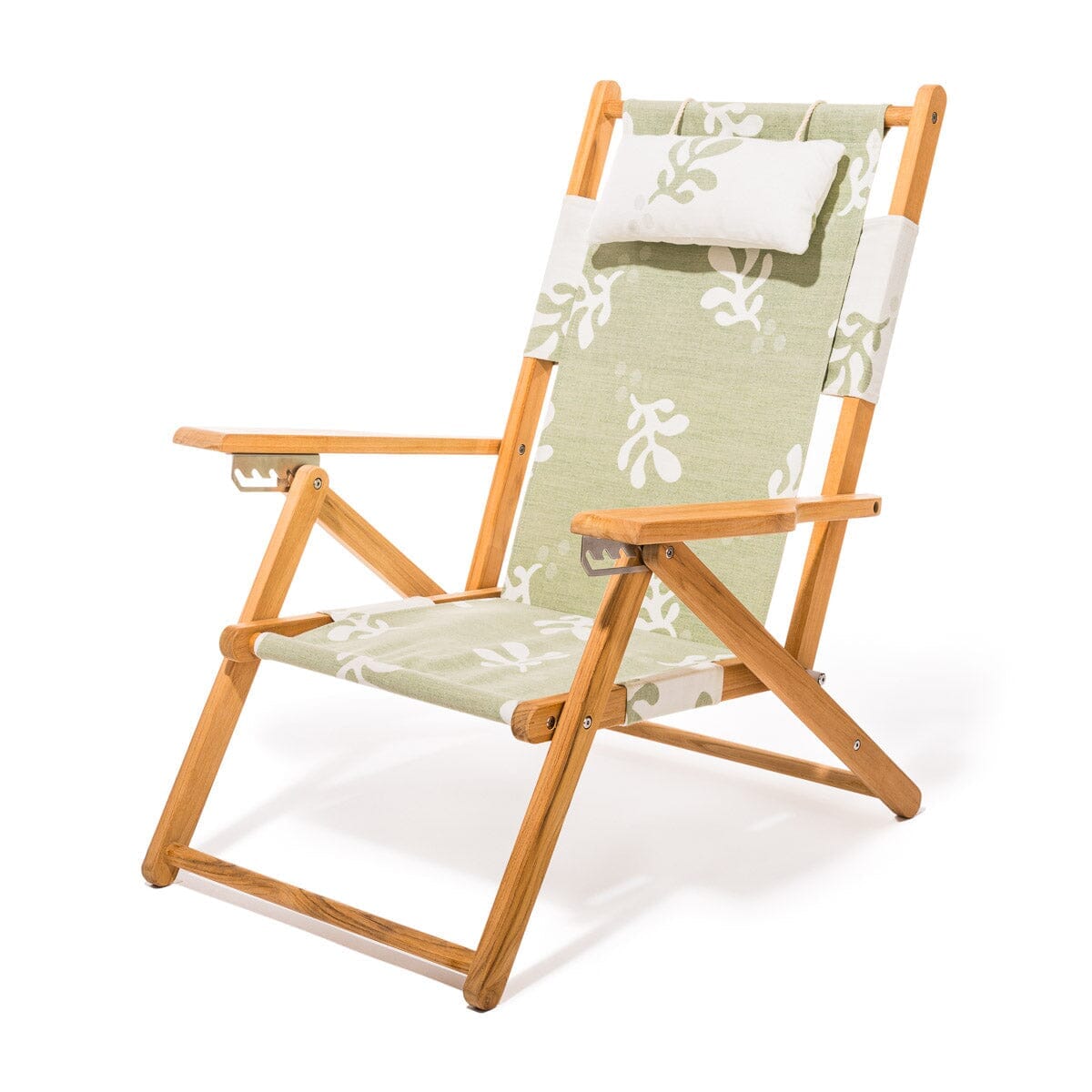 The Tommy Chair - Teak Natural - Benoît Jade Green Jacquard Tommy Chair Business & Pleasure Co.