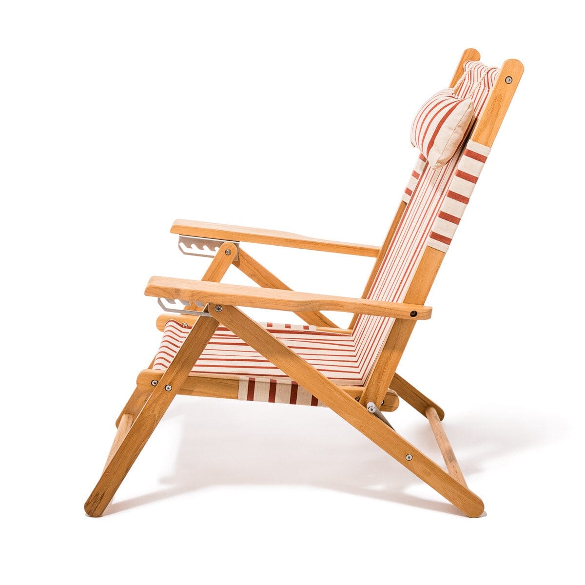 The Tommy Chair - Teak Natural - Monaco Le Sirenuse Stripe Tommy Chair Business & Pleasure Co.
