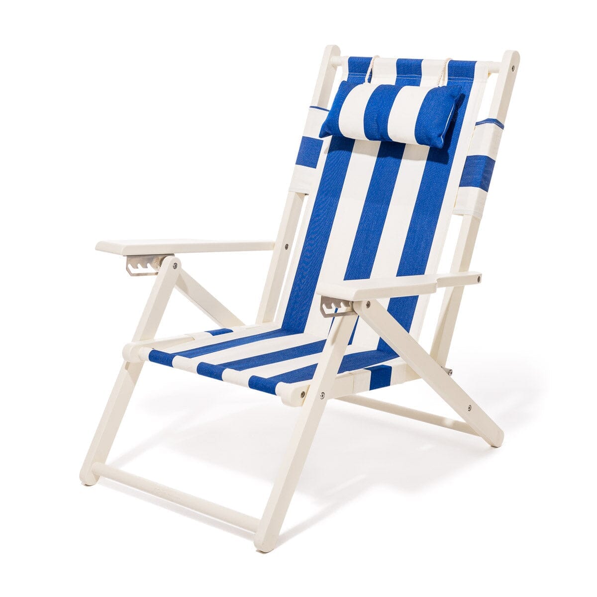 The Tommy Chair - Acacia White - Crew Mediterranean Blue Stripe Tommy Chair Business & Pleasure Co.